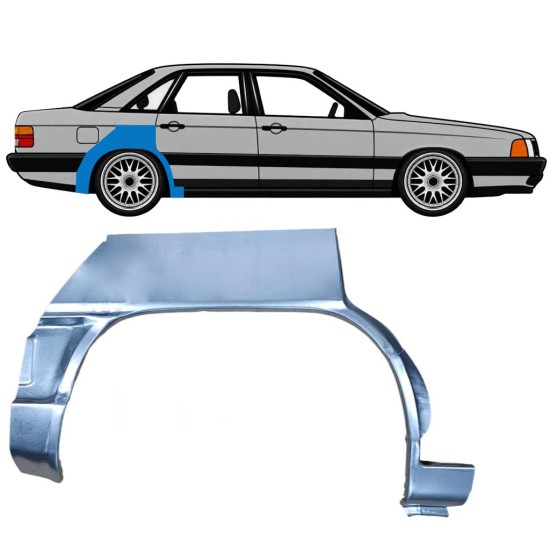Pannello di riparazione parafango posteriore per Audi 100 C3 1982-1990 / Destra 7607