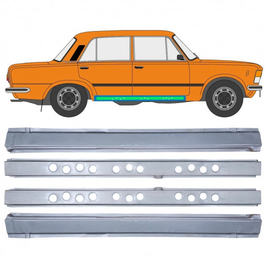 FIAT 125P 1968-1991 INTERNO + ESTERNO SET / RIPARAZIONE DEI DAVANZALI / DESTRA + SINISTRA