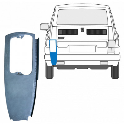 Lamiera di riparazione dell'angolo posteriore per Fiat 126p 1972-2000 / Sinistra 7578