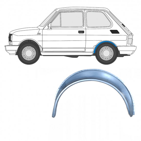 Pannello di riparazione parafango posteriore per Fiat 126p 1972-2000 / Sinistra 7580