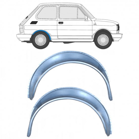 Pannello di riparazione parafango posteriore per Fiat 126p 1972-2000 / Sinistra+Destra / Set 10461