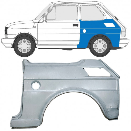 Pannello di riparazione parafango posteriore per Fiat 126p 1985-1994 / Sinistra 7585