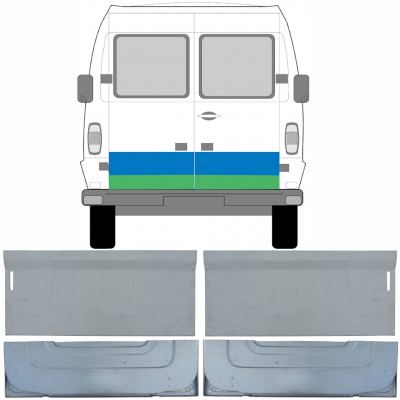 Lamiera di riparazione interno ed esterno porta posteriore per Mercedes T1 1977-1996 + Wewnętrzny  / Sinistra+Destra / Set 9567