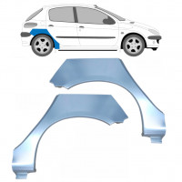 Pannello di riparazione parafango posteriore per Peugeot 206 1998- / Sinistra+Destra / Set 9670