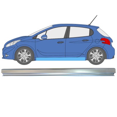 Pannello di riparazione sottoporta lamiera per Peugeot 208 2012-2019 / Sinistra 16314