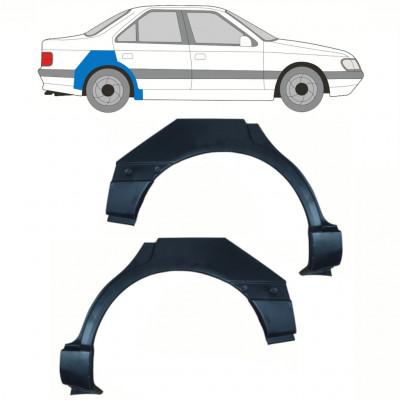 Pannello di riparazione parafango posteriore per Peugeot 405 1987-1996 / Sinistra+Destra / Set 10783