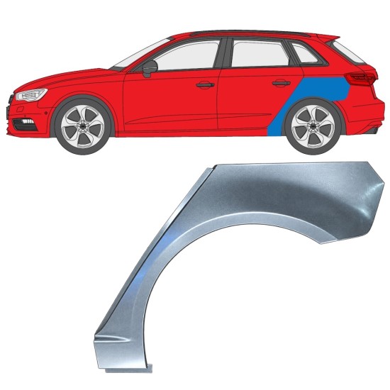 Pannello di riparazione parafango posteriore per Audi A3 8V 2012-2020 / Sinistra / HATCHBACK 17281