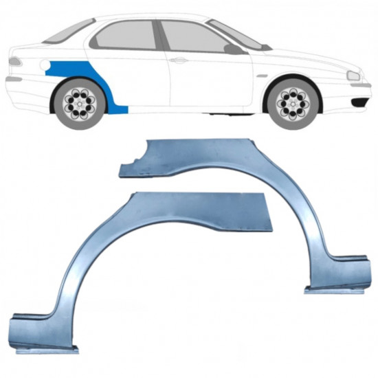 Pannello di riparazione parafango posteriore per Alfa Romeo 156 1997-2005  / Sinistra+Destra / SEDAN / Set 9438