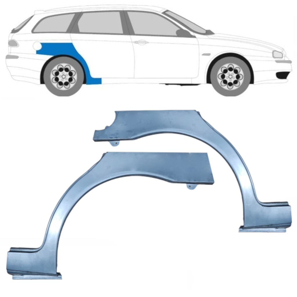 Pannello di riparazione parafango posteriore per Alfa Romeo 156 1997-2005 / Sinistra+Destra / Set 9437