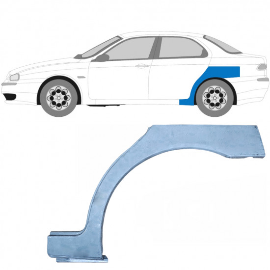 Pannello di riparazione parafango posteriore per Alfa Romeo 156 1997-2005  / Sinistra / SEDAN 5401