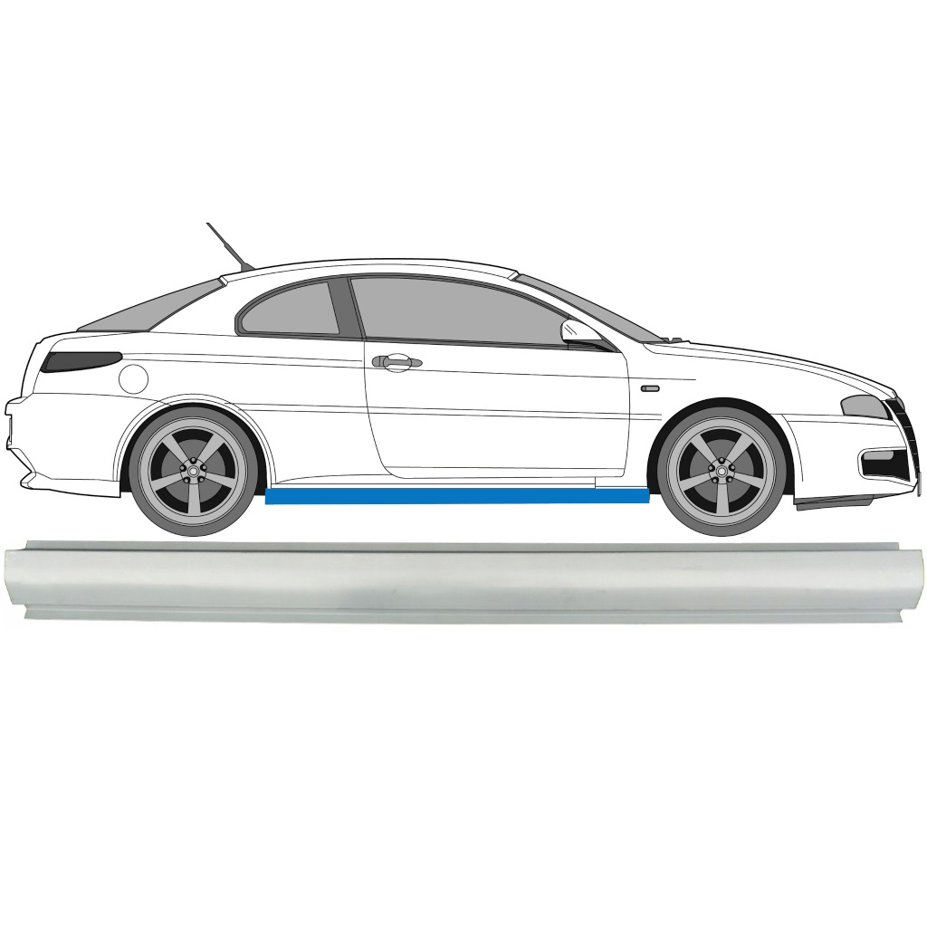 Pannello Di Riparazione Sottoporta Lamiera Per Alfa Romeo Gt 2003-2010 / Sinistra = Destra (Simmetrico) 7174
