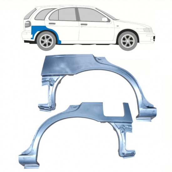 Pannello di riparazione parafango posteriore per Nissan Almera 1995-2000 / Sinistra+Destra / Set 10223