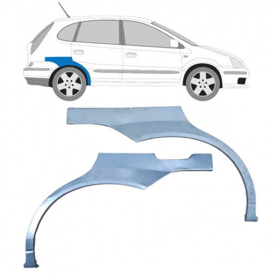 Pannello di riparazione parafango posteriore per Nissan Almera Tino 2000-2006 / Sinistra+Destra / Set 10585