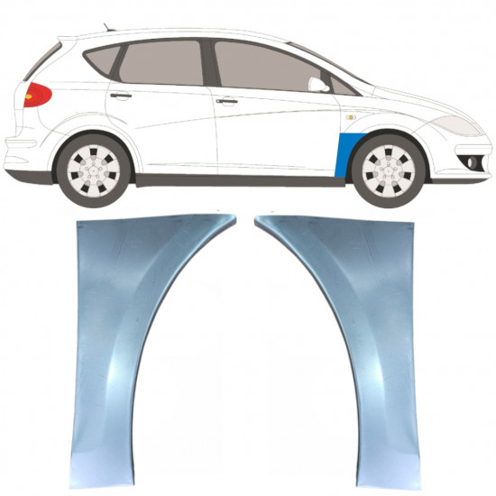 Pannello di riparazione parafango anteriore per Seat Altea Toledo 2004-2015 / Sinistra+Destra / Set 9443