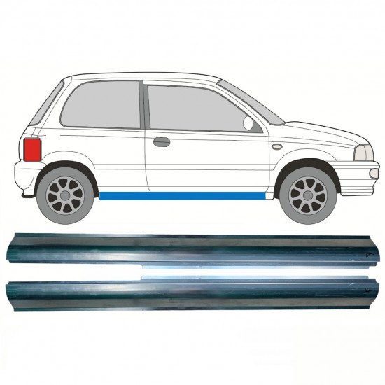 Pannello di riparazione sottoporta lamiera per Suzuki Alto 1994-2002 / Sinistra+Destra / Set 10325