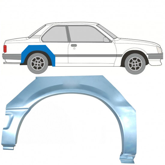 Pannello di riparazione parafango posteriore per Opel Ascona C / Vauxhall Cavalier 1981-1988 / Destra 7291