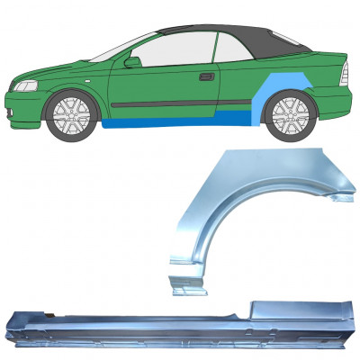 OPEL ASTRA G CABRIO 2001-2006 PASSARUOTA POSTERIORE + SOGLIA / SET / SINISTRA