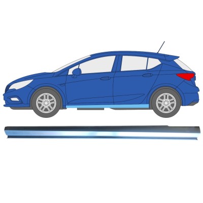 Pannello di riparazione sottoporta inferiore per Opel Vauxhall Astra K 2015-2022 / Sinistra 16625