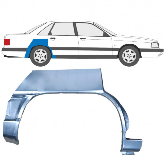 Pannello di riparazione parafango posteriore per Audi 100 C3 1982-1991 / Destra 7607