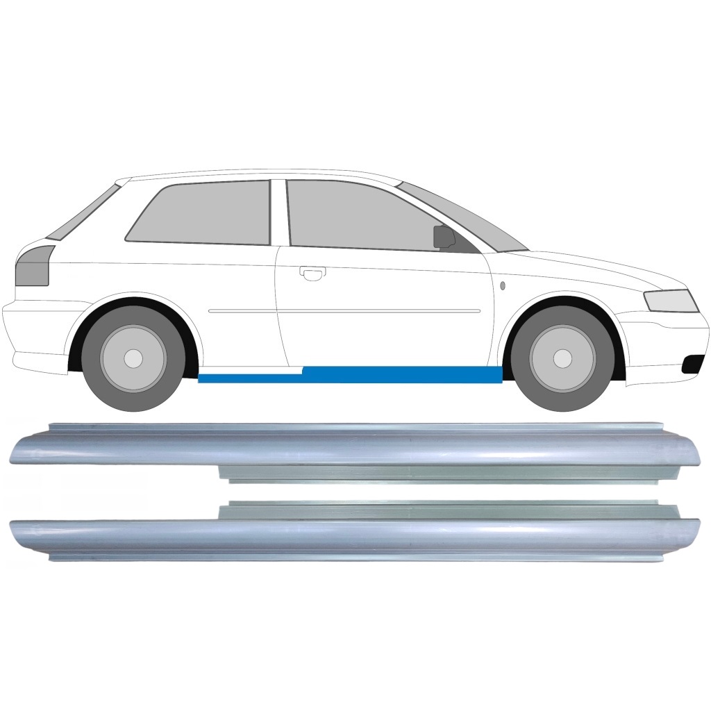 Pannello Di Riparazione Sottoporta Lamiera Per Audi A3 8L 1996-2003 / Sinistra+Destra / Set 9169