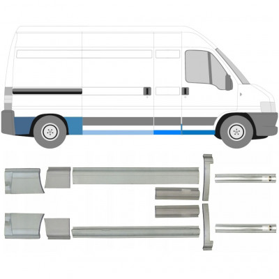 FIAT DUCATO BOXER RELAY BASE RUOTE LUNGA 1994- PANNELLO DI RIPARAZIONE DELLA SOGLIA PANNELLO LATERALE DELL\'ALA POSTERIORE / SET