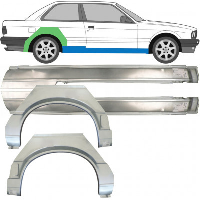 Pannello di riparazione sottoporta e parafango posteriore per BMW 3 E30 1987-1994 / Sinistra+Destra / Set 9518