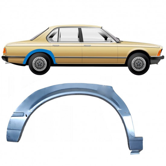 Pannello di riparazione parafango posteriore per BMW 7 E23 1976-1986 / Destra 7627