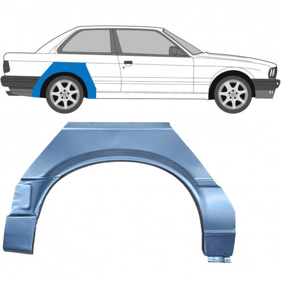 Pannello di riparazione parafango posteriore per BMW 3 E30 1987-1994 / Destra 6385