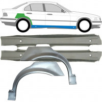 Lamiera di riparazione completo sottoporta e parafango posteriore per BMW 3 E36 1990-2000 / Sinistra+Destra / Set 9512