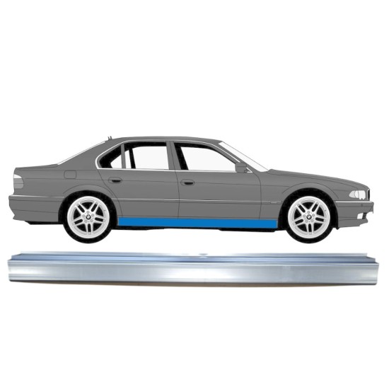 Pannello di riparazione sottoporta lamiera per BMW 7 E38 1994-2001 / Sinistra = Destra (simmetrico) 14833