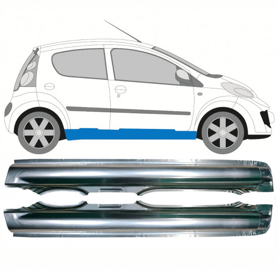 Pannello di riparazione sottoporta lamiera per Peugeot 107 Citroen C1 2005- / Sinistra+Destra / Set 10337