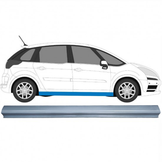 Pannello di riparazione sottoporta lamiera per Citroen C4 Picasso 2006-2013 / Sinistra = Destra (simmetrico) 11914