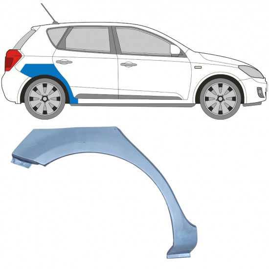 Pannello di riparazione parafango posteriore per Kia Ceed 2006-2012 / Destra 11740