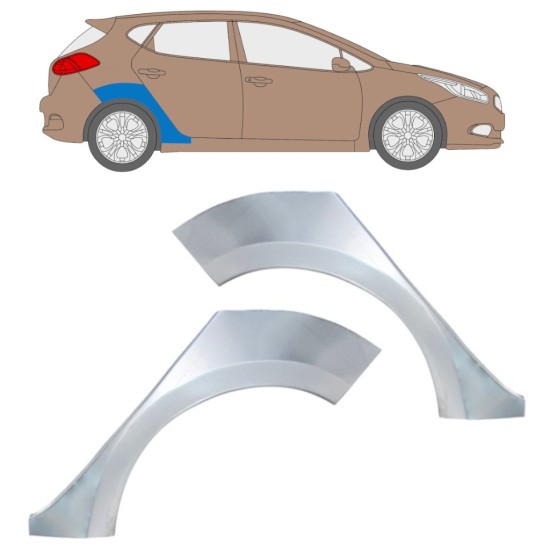 Pannello di riparazione parafango posteriore per Kia Ceed 2012-2018 / Sinistra+Destra / Set 16336