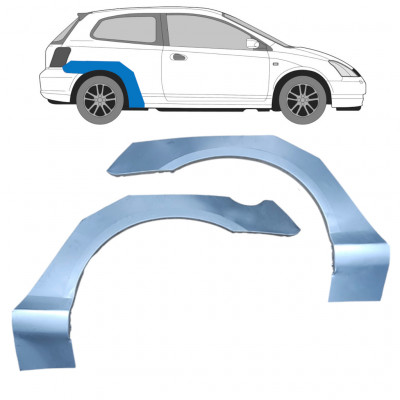 Pannello di riparazione parafango posteriore per Honda Civic 2001-2005 / Sinistra+Destra / Set 9665