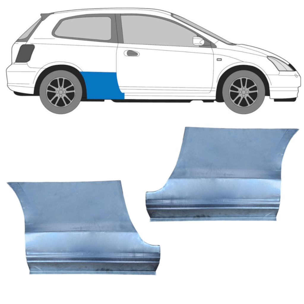 Pannello Di Riparazione Parafango Posteriore Per Honda Civic 2001-2005 / Sinistra+Destra / Set 9633