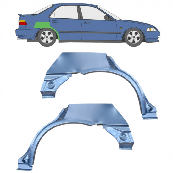 Pannello di riparazione parafango posteriore per Honda Civic 1991-1995 / Sinistra+Destra / Set 10467