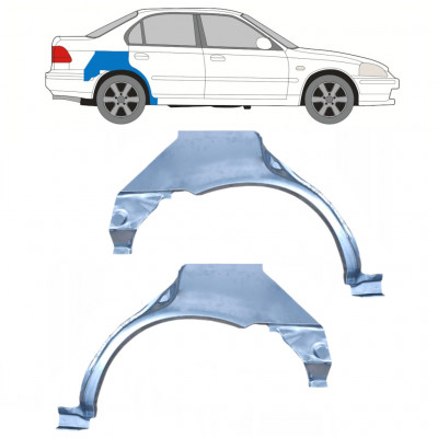 Pannello di riparazione parafango posteriore per Honda Civic 1995-2001 / Sinistra+Destra / Set 9801