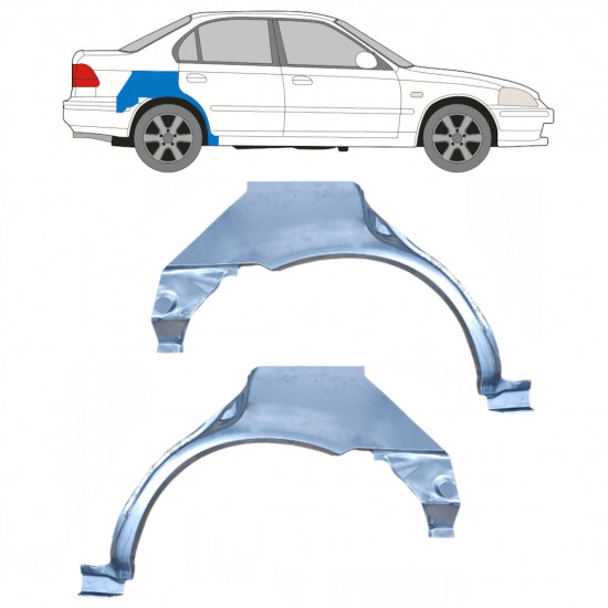 Pannello di riparazione parafango posteriore per Honda Civic 1995-2001 / Sinistra+Destra / Set 9801