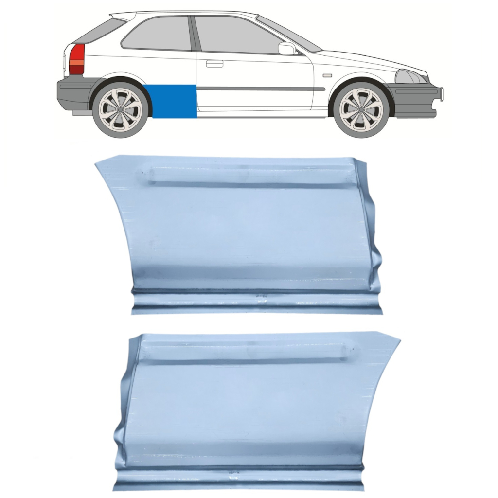 Pannello Di Riparazione Parafango Posteriore Per Honda Civic 1995-2001 / Sinistra+Destra / Set 9800