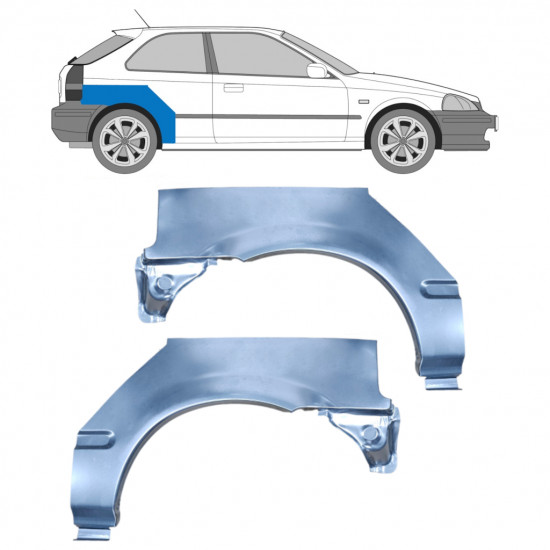 Pannello di riparazione parafango posteriore per Honda Civic 1995-2000 / Sinistra+Destra / Set 9163