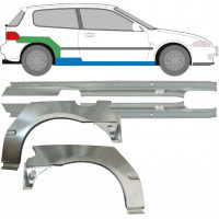 Pannello di riparazione sottoporta e parafango posteriore per Honda Civic 1991-1995 / Sinistra+Destra / Set 9539