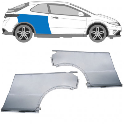 Pannello di riparazione parafango posteriore per Honda Civic 2005-2011 / Sinistra+Destra / Set 9617