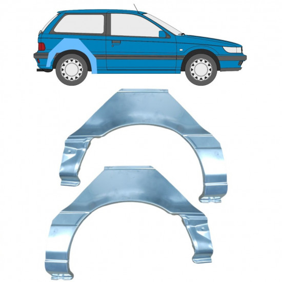 Pannello di riparazione parafango posteriore per Mitsubishi Colt 1988-1992 / Sinistra+Destra / Set 11017