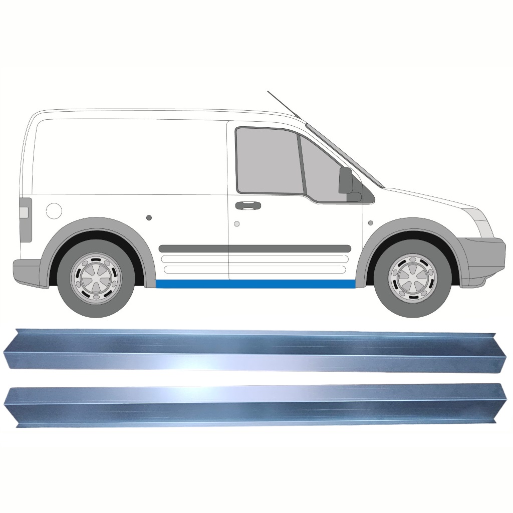 Pannello Di Riparazione Sottoporta Lamiera Per Ford Transit Connect 2003-2009 / Swb / Sinistra = Destra (Simmetrico) / Set 10270