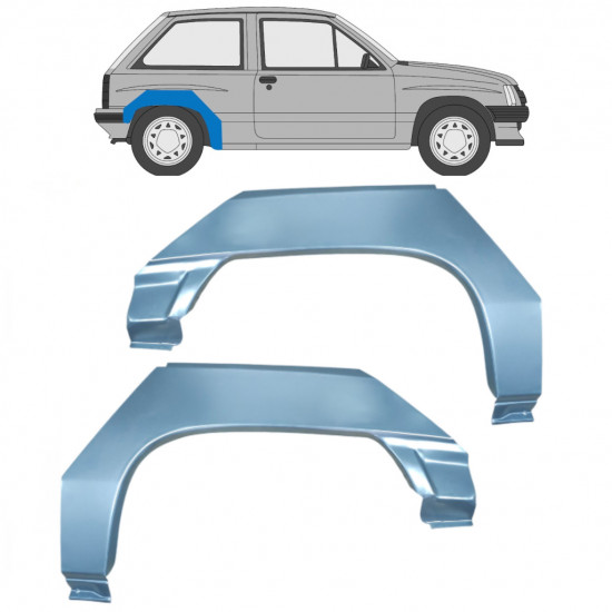 Pannello di riparazione parafango posteriore per Opel Corsa A 1982-1993 / Sinistra+Destra / Set 9794