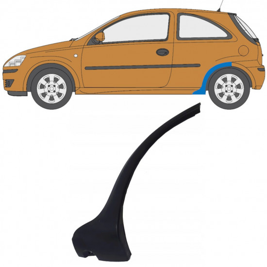 Modanatura laterale parafango posteriore per Opel Corsa 2003-2010 / Sinistra 11706