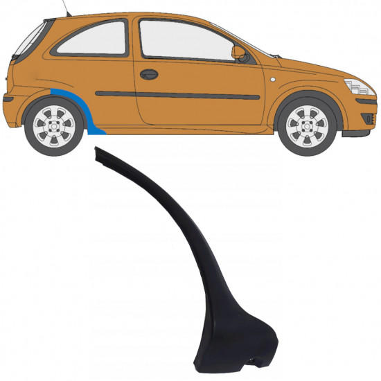 Modanatura laterale parafango posteriore per Opel Corsa 2003-2010 / Destra 11705