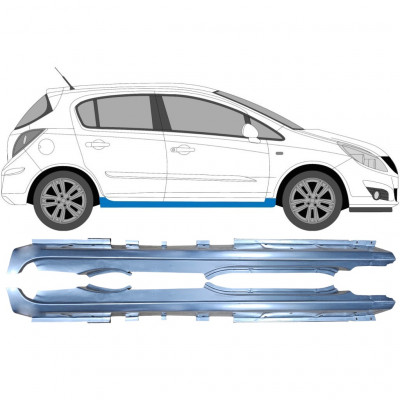 Pannello di riparazione sottoporta lamiera per Opel Corsa 2006-2015 / Sinistra+Destra / Set 10539