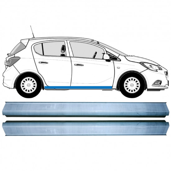 Pannello di riparazione sottoporta lamiera per Opel Corsa E 2014-2019 / Sinistra+Destra / Set 12883